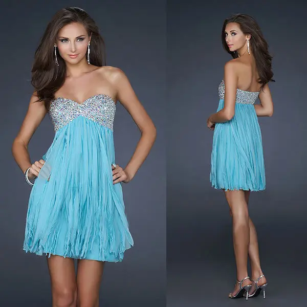 Free Shipping New Arrival 2014 A-line Sweetheart Beaded Short Mini Chiffon Cocktail Dresses Party | Свадьбы и торжества