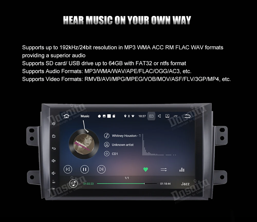 Sale Dasaita 9" Android 7.1 Car GPS Player Navi for Suzuki SX4 2006-2011 with 2G+16G Quad Core No DVD Stereo Radio Multimedia HDMI 4G 15