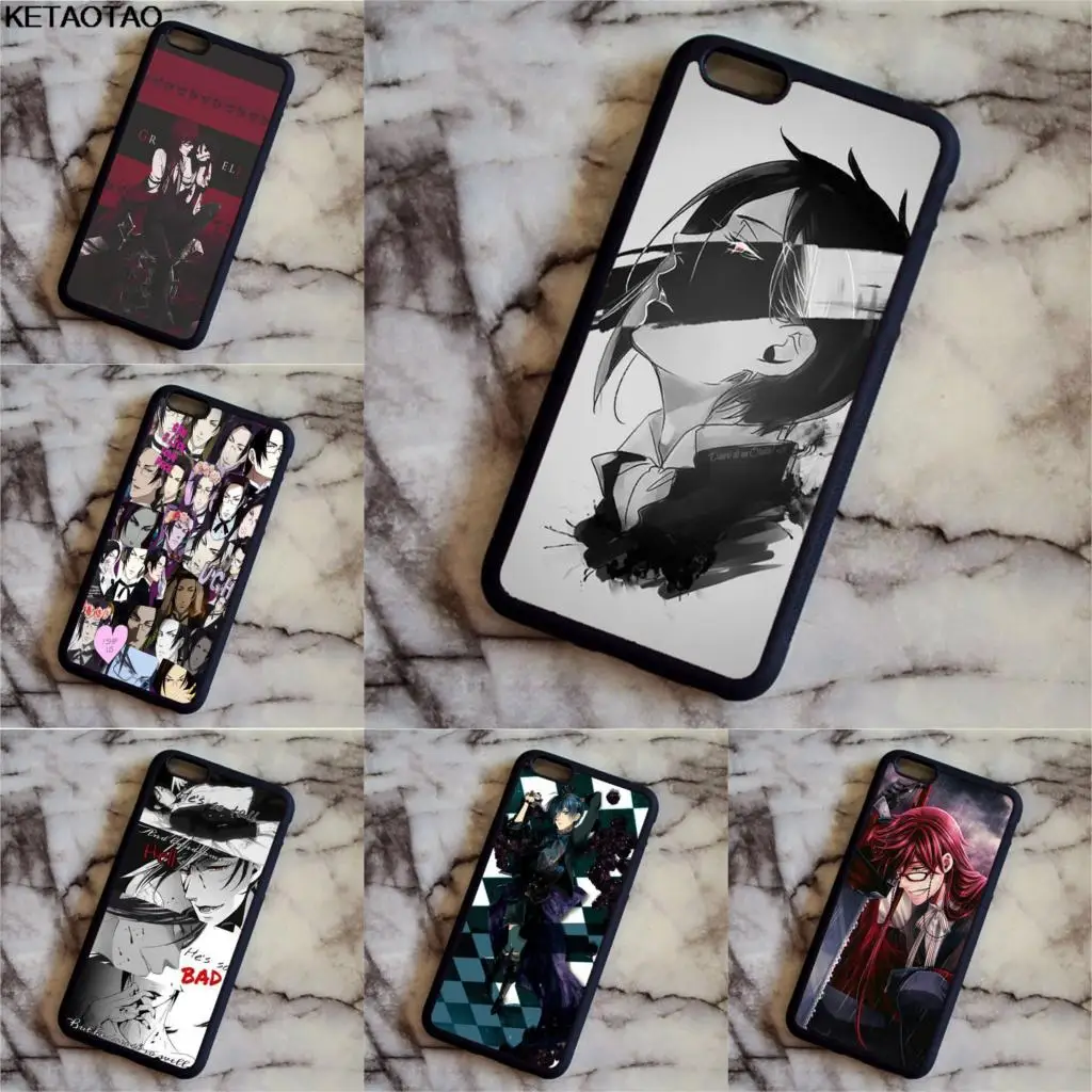 KETAOTAO Черный Дворецкий Kuroshitsuji Sebastian аниме чехлы для телефонов iPhone 4S 5C 5S 6 6S 7 8 Plus X