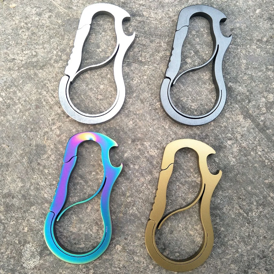 

EDC Camping Gadgets Stainless Steel Quick Release Buckle Anti-lost Keychain Anti-theft Lock Outdoor Backpack Hook Clip FW109