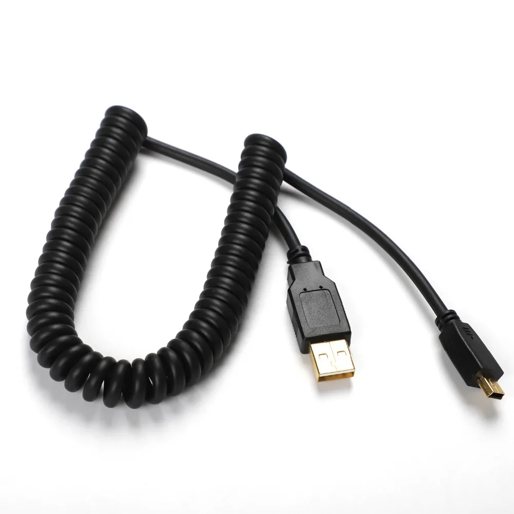 

Mini USB 2.0 Cable Durable Data Line 1.5 Meter 5 Pin Coiled Cable For Keyboard