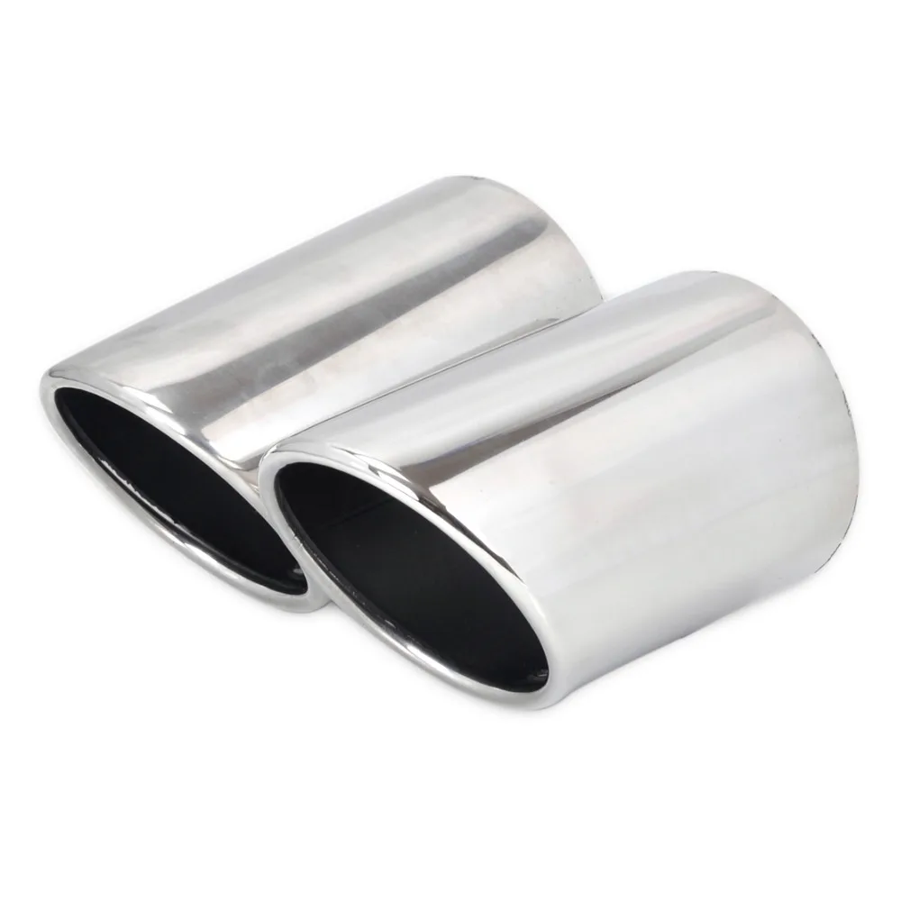 DWCX 2pcs STAINLESS STEEL EXHAUST TAIL REAR MUFFLER TRIM TIP PIPE