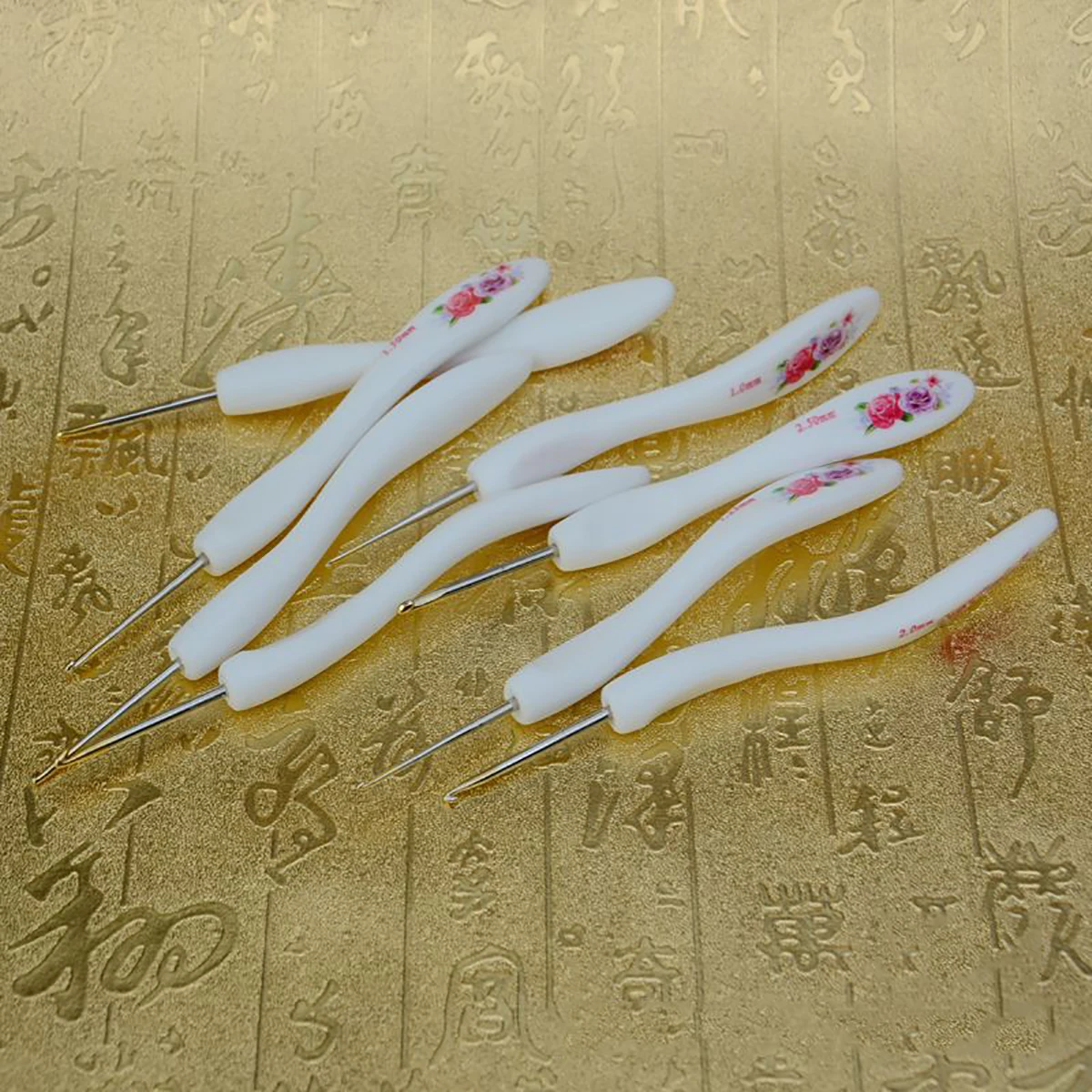 JX-LCLYL 8pcs New Soft Handle Flower Aluminium Crochet Hook Knitting Needles Set 1~2.75mm