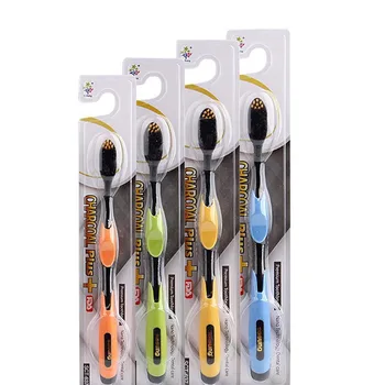 

Color Random 1PCS Double Ultra Soft Toothbrush Bamboo Charcoal Nano Brush Oral Care Nano-antibacterial Toothbrush