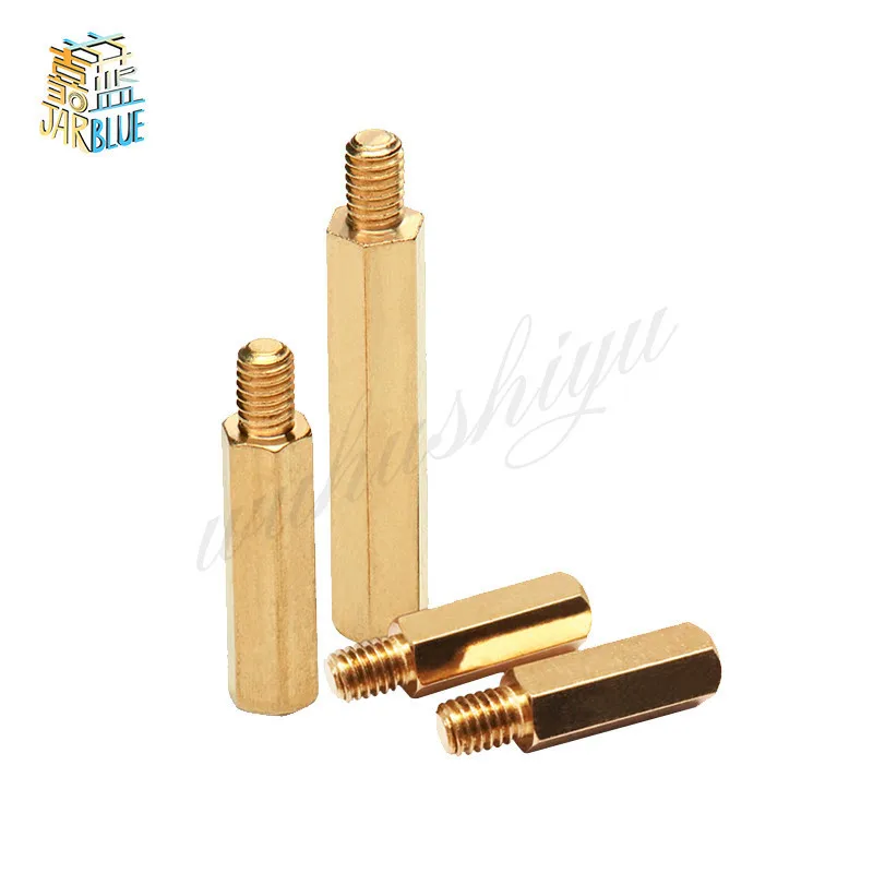 M2 Copper Pillar Thread Brass Round Standoff Knurling Spacer Screw Female Female Printed Circuit Board Pcb