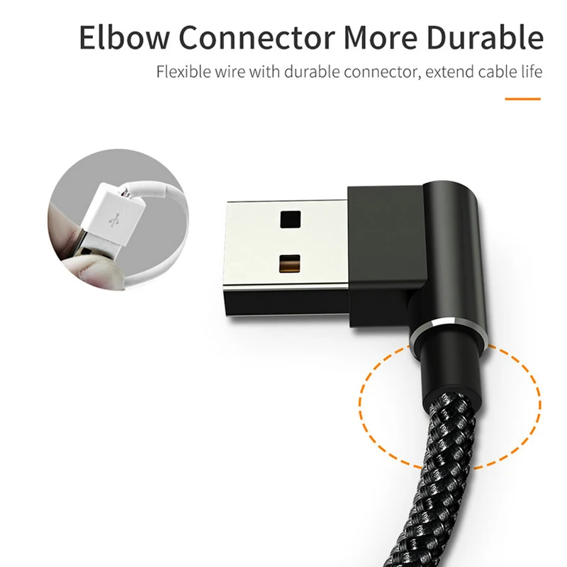 Oppselve 90 درجة المصغّر usb كابل سريع تهمة كابل بيانات لسامسونج A8 A7 A6 شاحن هاتف محمول يعمل بنظام تشغيل أندرويد شاحن الحبل مايكرو كابل يو اس بي
