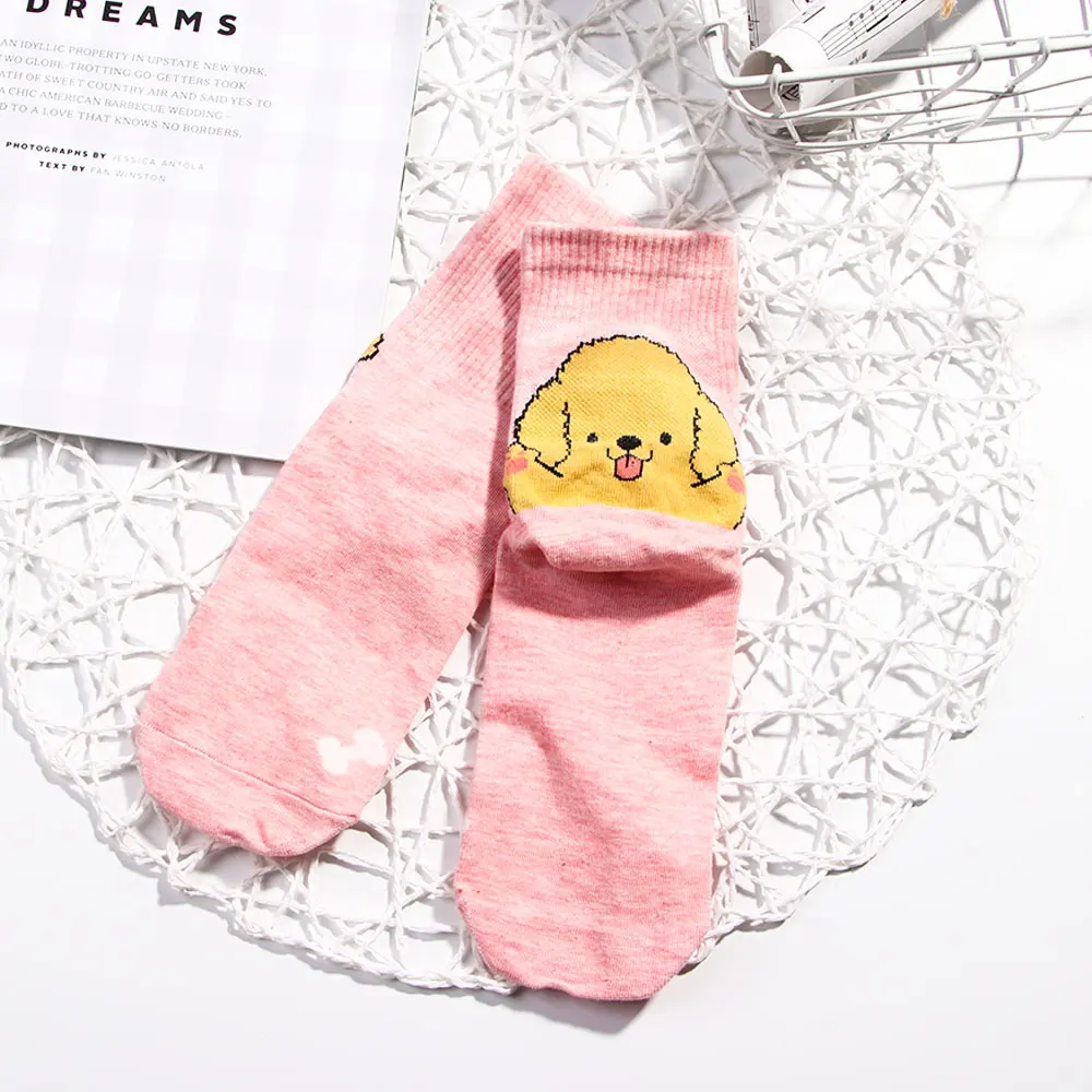 Модные носки с героями мультфильмов женские носки с принтом собаки 3D Животные стиль теплые милые хлопковые повседневные носки женские
