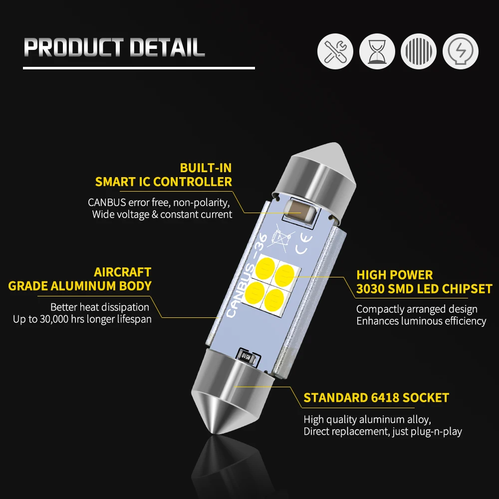 Высокое качество 31 мм 36 мм 41 C5W C10W 3030 светодиодный CANBUS автомобиль гирлянда светильник авто интерьер купола лампы для чтения 6000 К белый свет 12 В