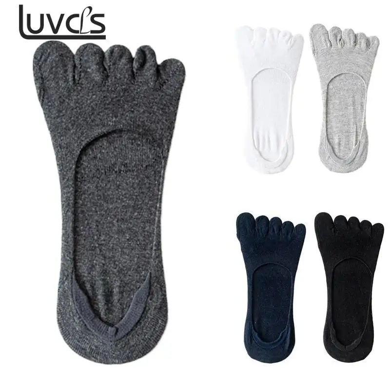 

1 Pair Fashion Summer Cotton Men's Five Finger Socks Toe Socks Invisible Nonslip Ankle Breathable Anti-skid Boat Socks Women
