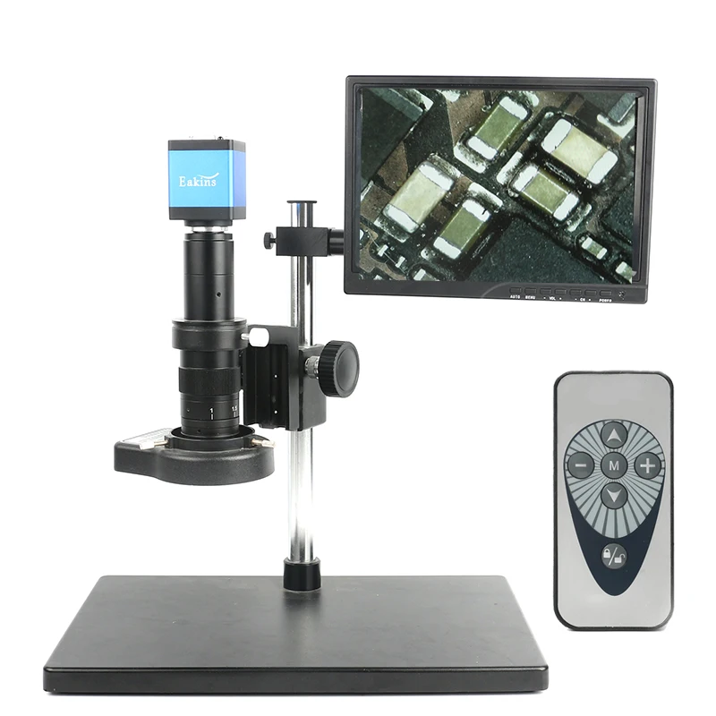 

HDMI VGA Digital Camera 13MP 720P 60F/S Industrial Microscope Camera 180X/300X Zoom C-mount Lens +10.1" Monitor+144 LED Light