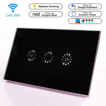 

Led Dimmer 220v Smart Wifi Switch Touch Control Stepless Dimmer with Bulb Compatible with Alexa Google Assistant