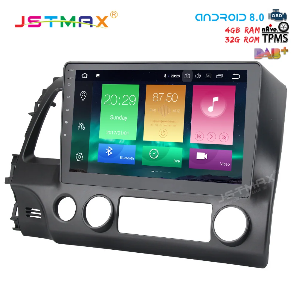Top JSTMAX 10.2" Android 8.0 car dvd for Honda Civic 2006-2011 Auto Radio GPS navi Octa Core 4GB 32GB Multimedia headunit (NO dvd) 13