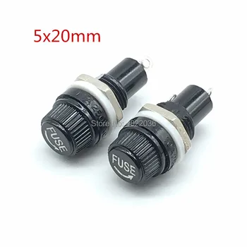 

5pcs 5*20mm glass fuse holders 5x20 insurance tube socket fuse holder for insurance Panel Mount Fuse Holder