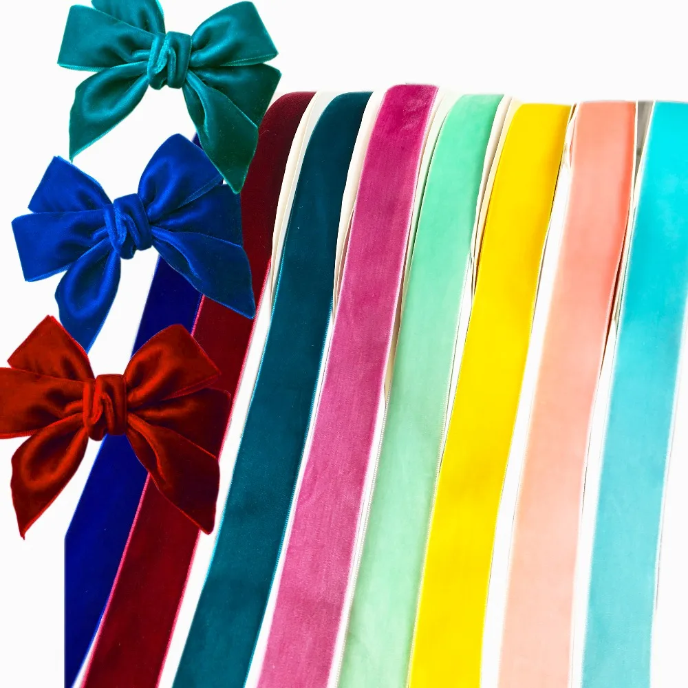 

2m/lot 25mm high quality Encrypted soft and comfortable velvet ribbon No Elastic handmade clothing Hair Bow accessories Choker
