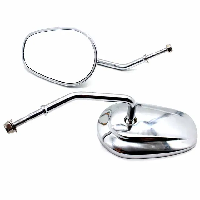 ROAOPP 2x Black Teardrop Motorcycle Rearview Mirror Side Mirrors For