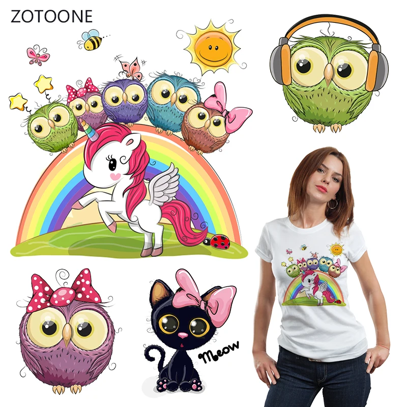 

ZOTOONE Cute Cat Stripes Iron on Transfer Patches on Clothing Diy Patch Heat Transfer for Clothes Decoration Sticker for Girls G