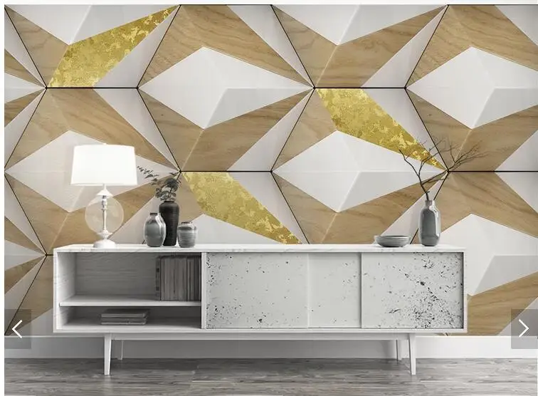 Пользовательские 3D papel де parede абстрактные геометрические фрески для гостиной
