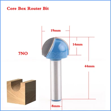 8 мм хвостовик ЧПУ Инструменты твердосплавные круглые носовые биты круглый нос коута ядро коробка фрезы шейкер резак инструменты для деревообработки - Длина режущей кромки: 7NO