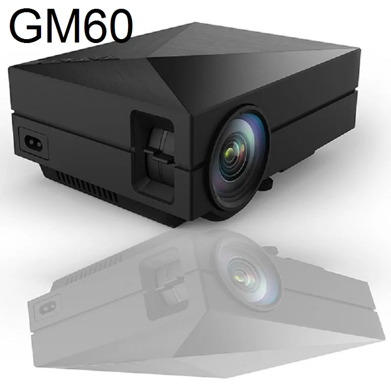 GM60 MINI LED Projector 800 480 1000Lumens For HD Video Games TV Home Theater Movie Support