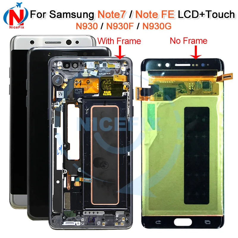 

For Samsung Galaxy Note Fan Edition FE Note 7 N930F N935F LCD display touch screen digitizer with Frame For Samsung Note FE LCD