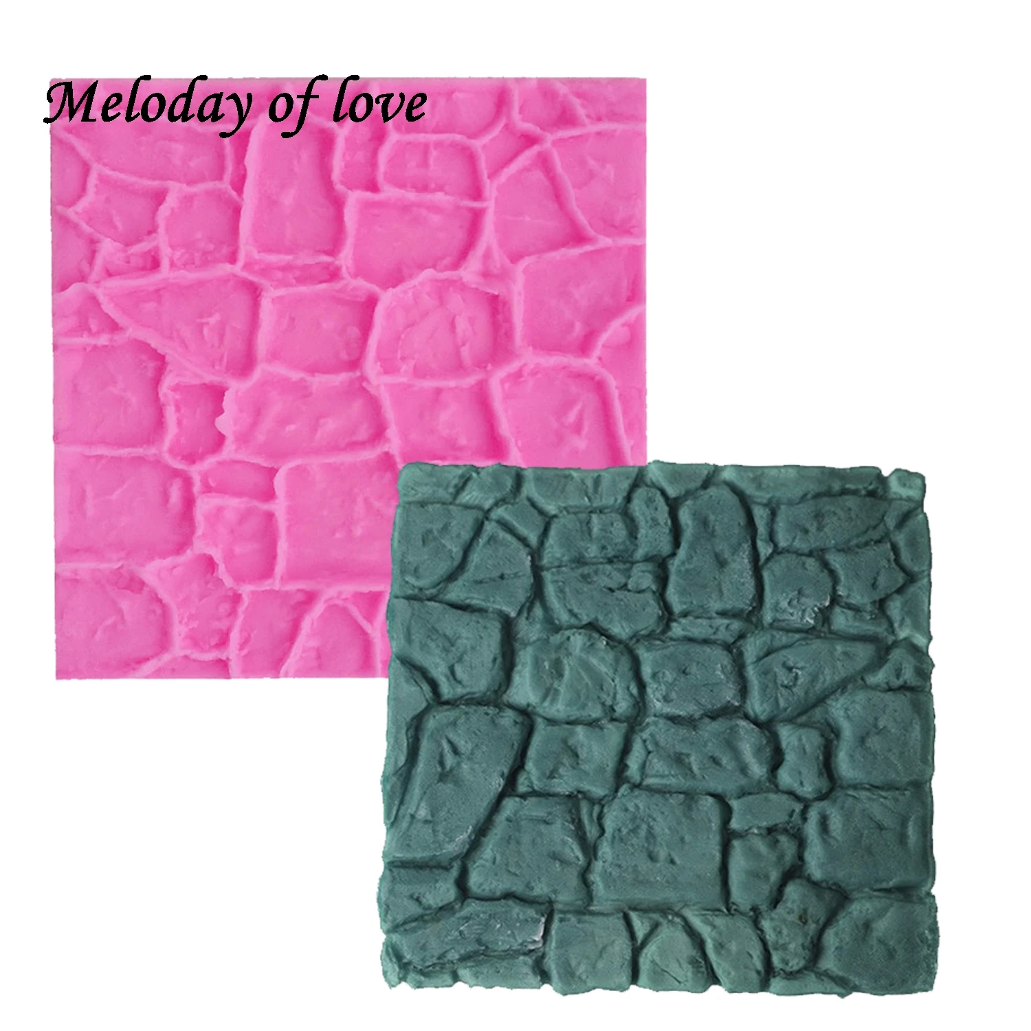 

Wall brick Silicone Mold Castle Stone Pattern Fondant Cake Molds Chocolate Kitchen Sugar Craft Molds DIY Cake fimo T0663