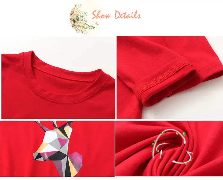 2019 Autumn Cotton T-Shirts Deer Printed Tshirts Women Leisure Long Sleeve White T-shirt Female Tops Tees Large Size M-5XL  (20)