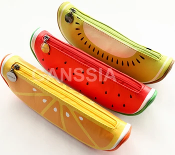 

1pcs/lot Fruit design pen & pencil case Fresh school pencil bag Zakka Cute stationery estuches school supplies(tt-2014)
