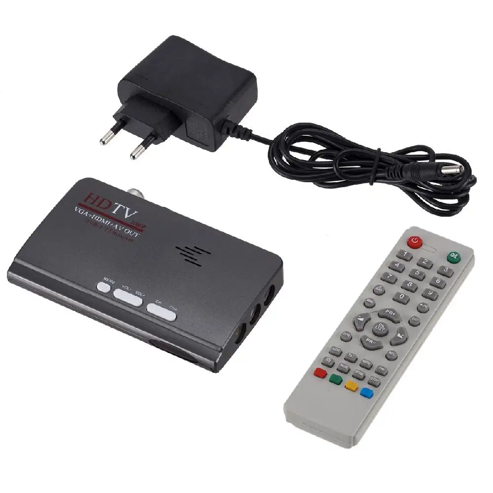 DVB-T/DVB-T2 ТВ-тюнер приемник DVB T/T2 ТВ-приставка VGA AV CVBS 1080P HDMI Цифровой HD спутниковый