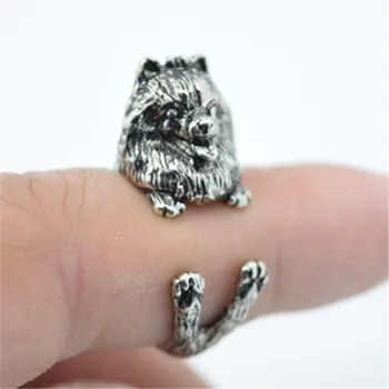 

Wholesale new trendy tibetan mastiff dog men rings gun black antique silver bronze animal fashion jewelry nenya women rings