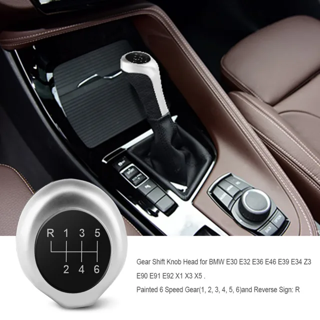 6 Speed Car Manual Gear Shift Knob Stick Head For BMW E36 E46 E39 E34