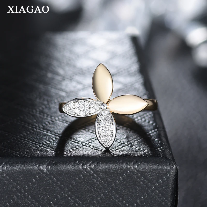 

XIAGAO CZ Engagement Wedding Rings for Women Gold Color Engagement Ring Band Jewelry Bijoux Bague Femme Anillos Gift XGR620