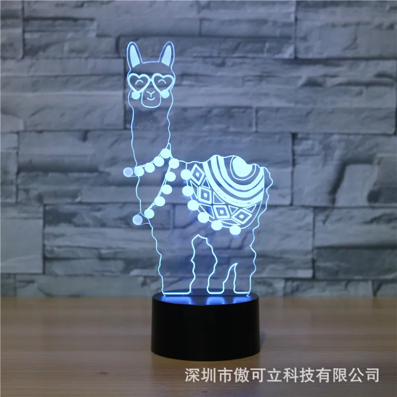 Новый God beast Альпака 3D светодиодная цветная Сенсорная лампа акриловая визуальная