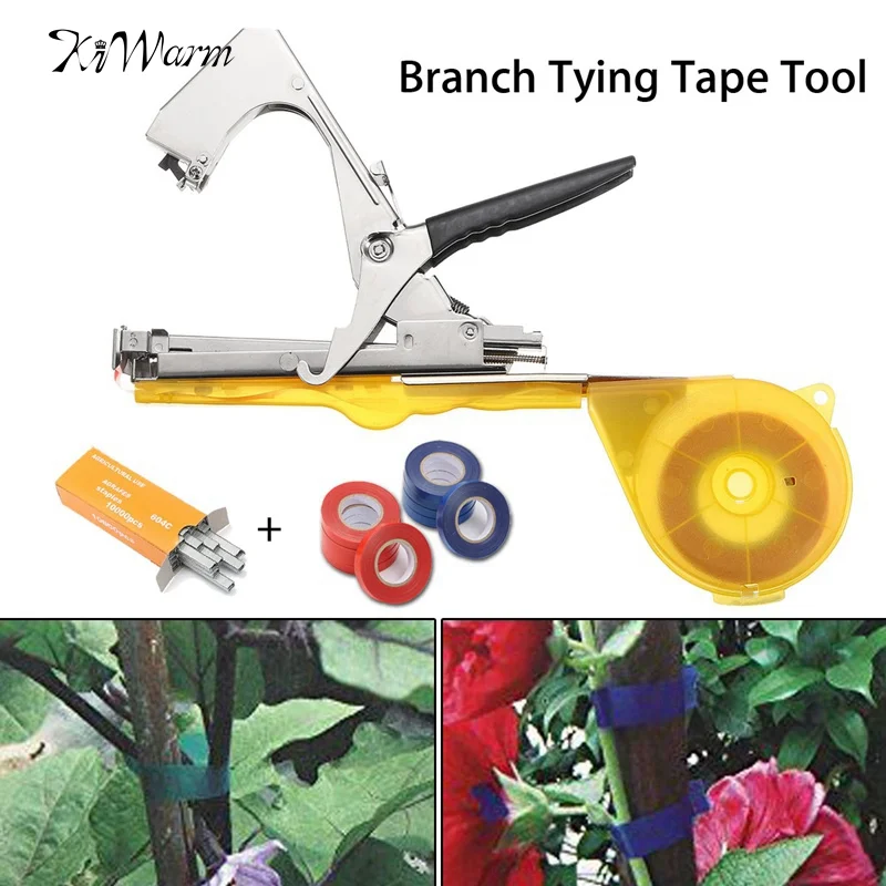 

Plant Branch Hand Tying Binding Machine Flower Vegetable Garden Tapetool Tapener +Tapes Garden Tools 1set