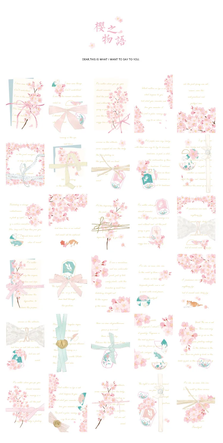 30 листов/набор японская вишневый цвет открытка поздравительная открытка подарок на день рождения открытка с сообщением