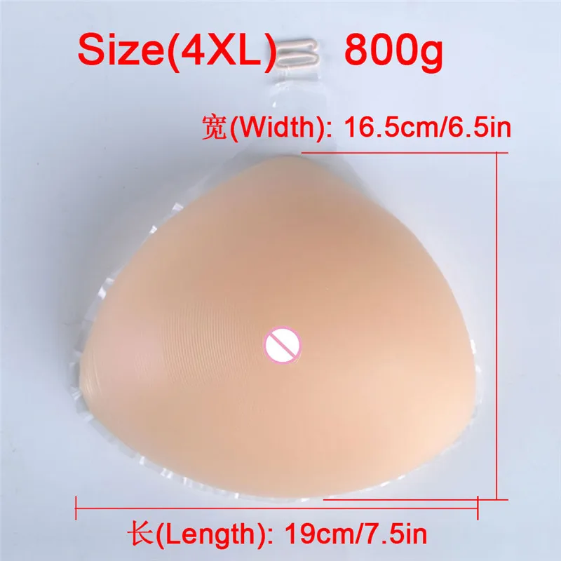 

Portable Hook Type Silicone Boobs 800g/pcs Triangle EE Cup Mastectomy Fake Breast Artificial Breast Enhancer Increase Chest