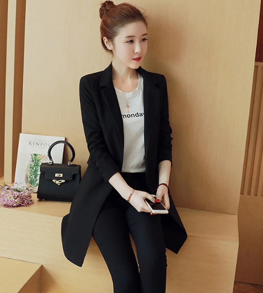 Blazer Mujer Rushed Flying Roc 2019 Woman Long Slim Blazer Casual Style Feminino Office Lady Plus Size Jacket Suit Hot Sale