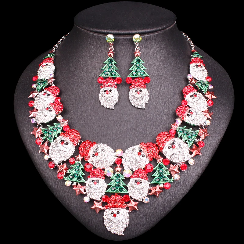 Christmas Tree Necklace Earrings Sets Jewelry Sets Christmas