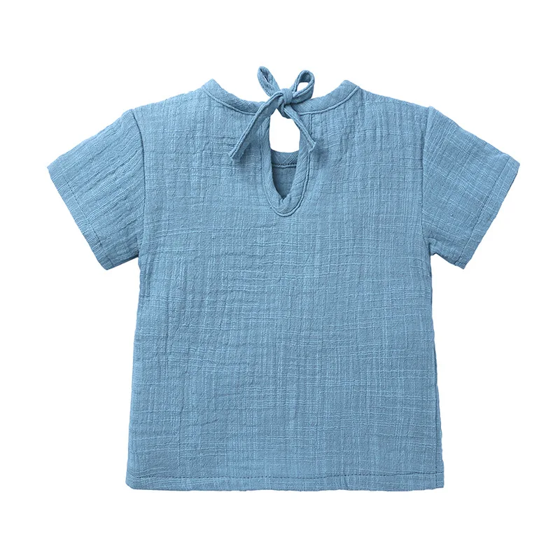 Summer Baby Boys Cotton Linen Clothing Set Soft Comfortable Toddler Girl Clothes Child Short Sleeve Tops Shorts 2 Pcs Kids Suit (4)