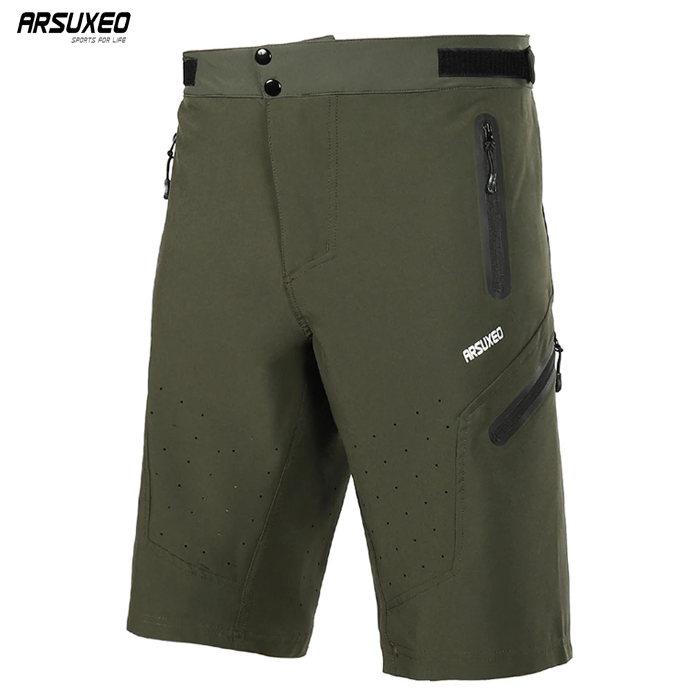 

ARSUXEO Men's Summer Outdoor Sports Cycling Shorts Water Resistant MTB Mountain Bike Trousers Breathable Loose Fit 1703A