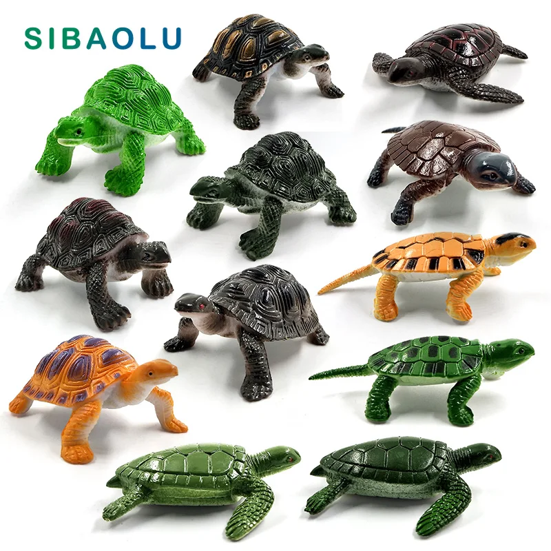

12pcs Sea turtle Tortoise figurine Animal model Bonsai home decor miniature fairy garden decoration accessories modern statue
