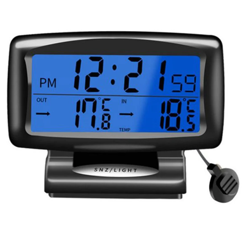 

Car Led Thermometer Time Electronic Clock Watch Car Night Light Clock Temperature Display Car Interior Products Luminous Auto