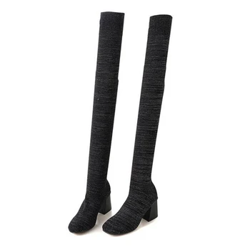 

Nice Autumn Winter Women Boots Over The Knee Boots Thigh High Boots Fashion Sexy Over The Knee Boots High Heels Shoes Woman Z611