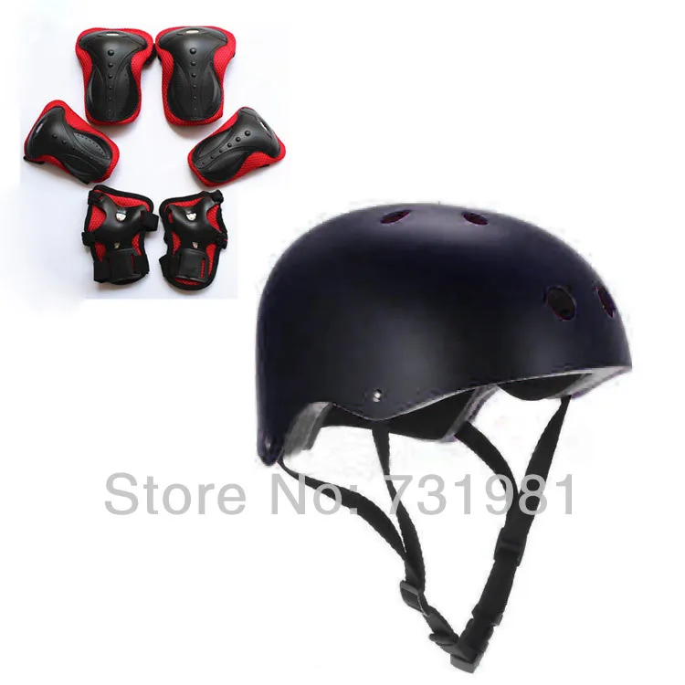 New 7pcs/Set Adult Helmet Knee Elbow Wrist Protective Guard Pad Skating Gear Men Women Helmet