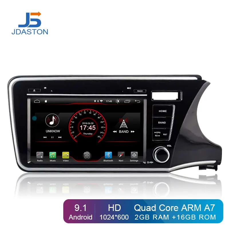 

JDASTON 9" Android 9.1 Car DVD Player For Honda CITY 2014 2015 2016 2017 Multimedia GPS Navigation 2 Din Car Radio Stereo Audio