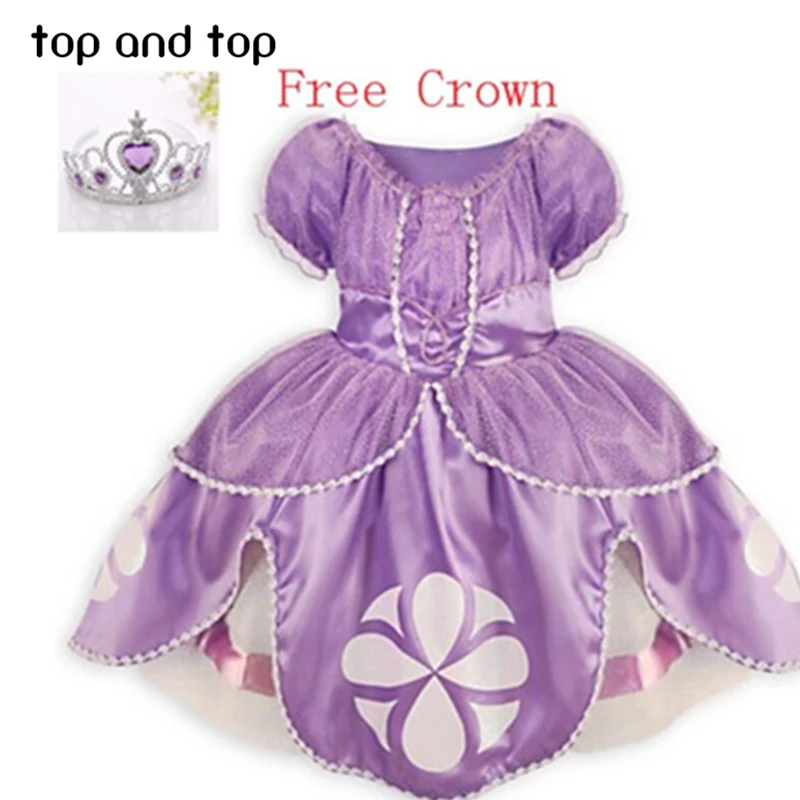 

2016 Princess sofia dress costume vestido princess sofia princesinha sofia the first roupas infantil meninas