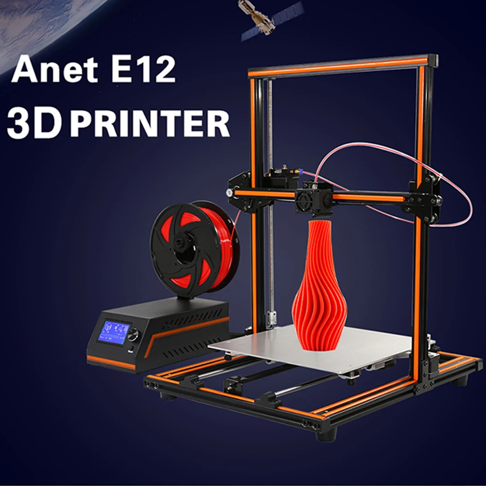 Anet E10 E12 3d принтер с 300*300*400 мм легко собрать большой размер Reprap Prusa i3 Impressora 3d принтер 10MPLA новое поступление