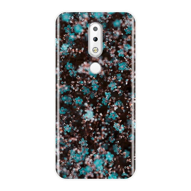 Задняя крышка из ТПУ с цветочным рисунком розы для Nokia 7 1 6 5 3 2 Plus Мягкий