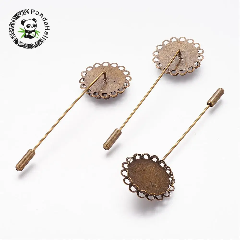 Buy Iron Brooch Findings with Brass Pins, for Vintage