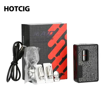 

100% Original Hotcig R-AIO 80W TC Kit No 18650 Battery & 0.9 Inch Full Screen Display 0.8ms Firing Speed Vape Vaprizer E-cigs
