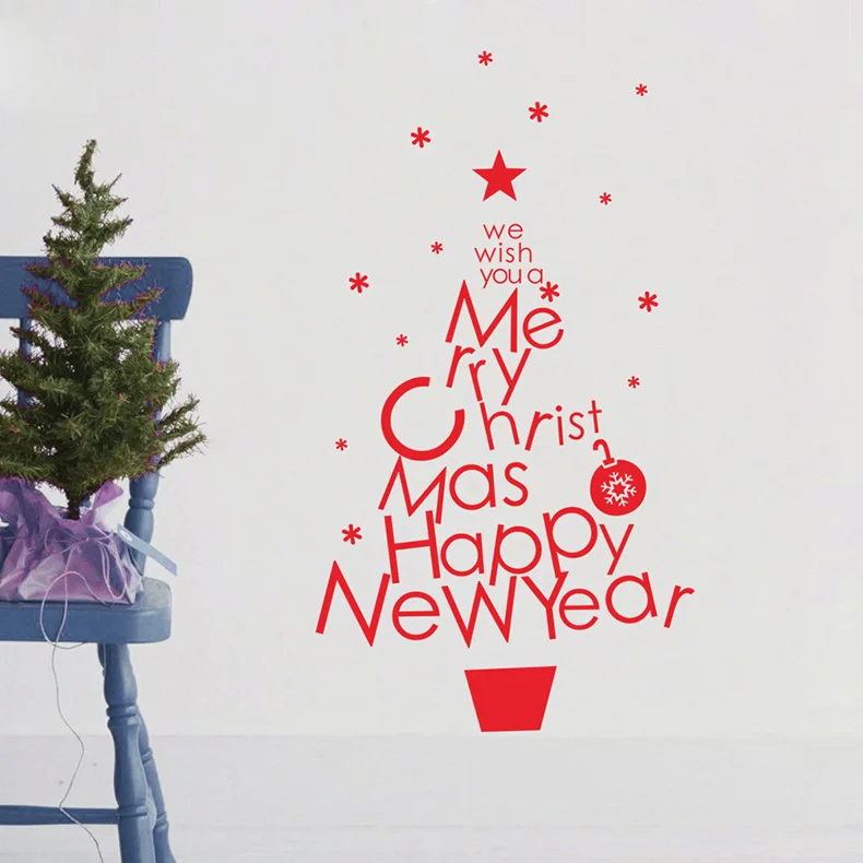 Nueva DIY feliz Navidad Adhesivos de pared Decoración Papá Noel vinilo removible decalques Navidad pegatinas de pared Venta caliente